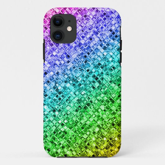 Glittery Rainbow Sparkle Bling Glam Paars Blauwgro Case-Mate iPhone Case (Achterkant)