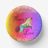 Glittery Rainbow Unicorn Birthday Papieren Kommen (Voorkant)