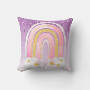 Glittery RAINBOWS, Glittery GIRLY Bedroom decor, s Kussen