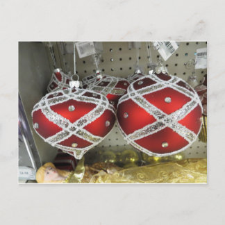Glittery Red Bulbs Briefkaart