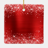 Glittery Red Folie 30th Birthday Keramisch Ornament (Achterkant)