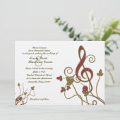 Glittery Red Gold White Music Weddenschap Kaart (Staand voorkant)