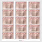 Glittery Roos Gold 15 Adresetiketten voor weddensc Sticker (Vel)