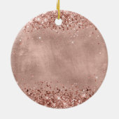 Glittery Roos Gold 50ste verjaardag Keramisch Ornament (Achterkant)