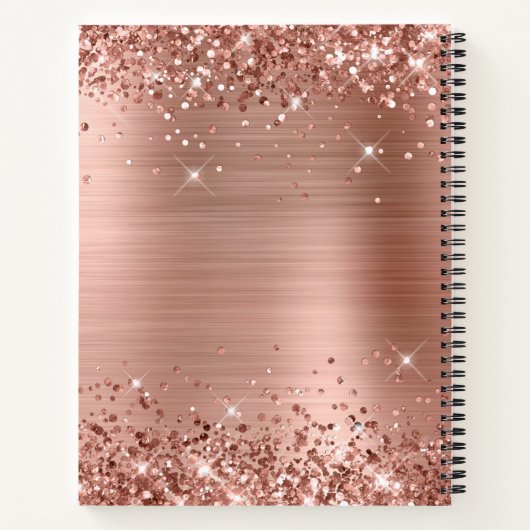 Glittery Roos Gold Foil 75th Birthday Guest Notitieboek (Achterkant)