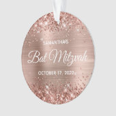 Glittery Roos Gold Foil Bat Mitzvah Ornament (voorkant)