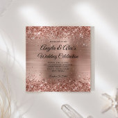 Glittery Roos Gold Foil Elegant Wedding Kaart