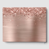 Glittery Roos Gold Foil Wedding Gastenboek (Achterkant)