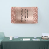 Glittery Roos Gold Folie 70e Verjaardag Verticaal Spandoek (Beurs)