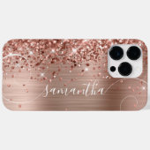 Glittery Roos Gold Glam Curly Handtekening Case-Mate iPhone Case (Achterkant (horizontaal))