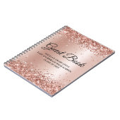 Glittery Roos Gold Glam Gradiënt Afstuderen Guest Notitieboek (Linkerzijde)