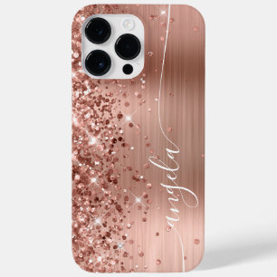 Glittery Roos Gold Glam Handtekening Case-Mate iPhone 14 Pro Max Hoesje