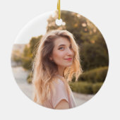 Glittery Roos Gold Glam Name Foto Keramisch Ornament (Achterkant)