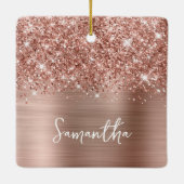 Glittery Roos Gold Glam Name Keramisch Ornament (Achterkant)