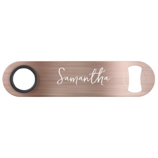 Glittery Roos Gold Glam Name Speed Flessenopener (Voorkant (Horizontaal))