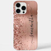 Glittery Roos Gold Metallic Girly Signature Case-Mate iPhone Case (Achterkant)