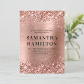 Glittery Roos Gold Ombre Folie Afstuderen Aankondiging (Staand voorkant)