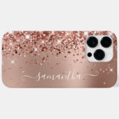 Glittery Roos Gold Ombre Modern Girly Handtekening Case-Mate iPhone Case (Achterkant (horizontaal))