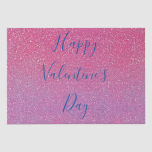 Glittery Roos Gold Pink Happy Valentine Day Tissuepapier