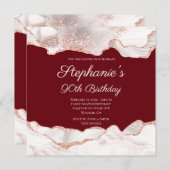 Glittery Roos Gold White Agate 90th Birthday Kaart (Voorkant / Achterkant)