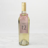 Glittery Roos Gouden Glam Tafelnummer Flessenhanger (Op fles)