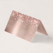 Glittery Rose Gold 60th Birthday Merci Cartes (Back)