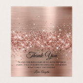 Glittery Rose Gold 60th Birthday Merci Cartes (Outside Unfolded)