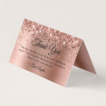 Glittery Rose Gold 60th Birthday Merci Cartes<br><div class="desc">Parties scintillant en or rose Faux, en or blush et rose en or sombre art numérique, avec des graphismes brillants blancs (qui imprimé comme une photo) et un message de remerciement pour votre 60e anniversaire. Créez vos propres minuscules cartes de remerciement pour votre anniversaire à inclure avec un courrier plus...</div>