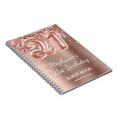 Glittery Rose Gold Balloon 21e anniversaire Livre (Côté Droit)