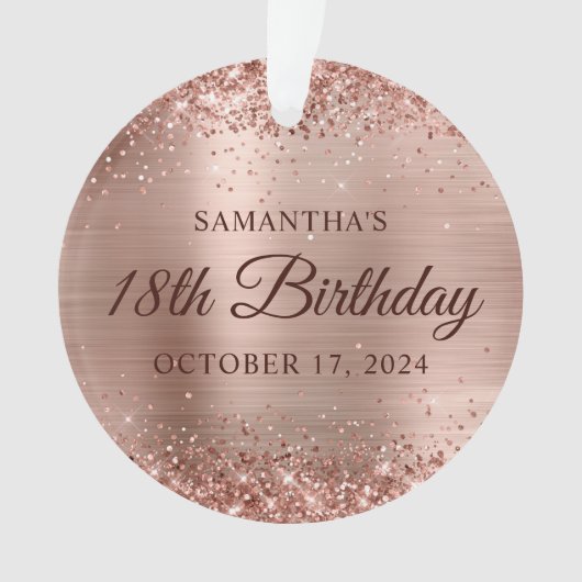 Glittery Rose Gold Foil 18e anniversaire Photo (devant)