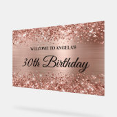 Glittery Rose Gold Foil 30e anniversaire Bienvenue (Angle)