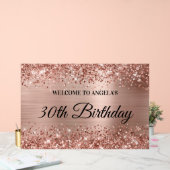 Glittery Rose Gold Foil 30e anniversaire Bienvenue (Mariage)