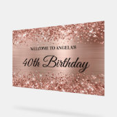 Glittery Rose Gold Foil 40e anniversaire Bienvenue (Angle)