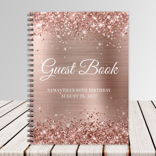 Glittery Rose Gold Foil 60e Anniversaire Livre d'o