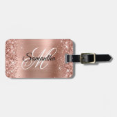 Glittery Rose Gold Foil Bagagelabel (Voorkant horizontaal)