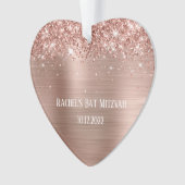 Glittery Rose Gold Foil Bat mitzvah Coeur (devant)