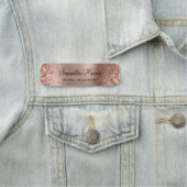 Glittery Rose Gold Foil Naamplaatje (In situ)