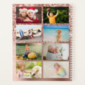 Glittery Rose Gold Glam 14 Photo Collage Planner (Achterkant)