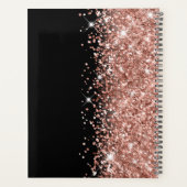 Glittery Rose Gold Glam Black Élégant Script (Dos)