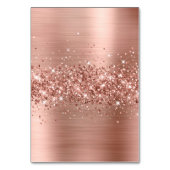 Glittery Rose Gold Repas Choix Nom Place Cartes (Dos)