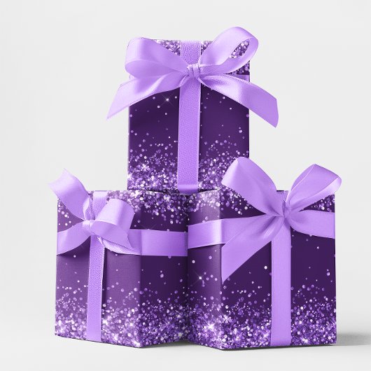 Glittery Royal Purple Inpakpapier Vel