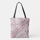 Glittery roze blush gepersonaliseerd marmer draagtas (Achterkant)