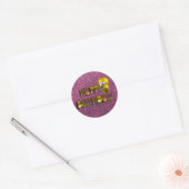 Glittery Shiny Happy Birthday Script Typografie Ronde Sticker (Envelop)