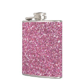 Glittery Shiny Pink Glitters Heupfles (Links)