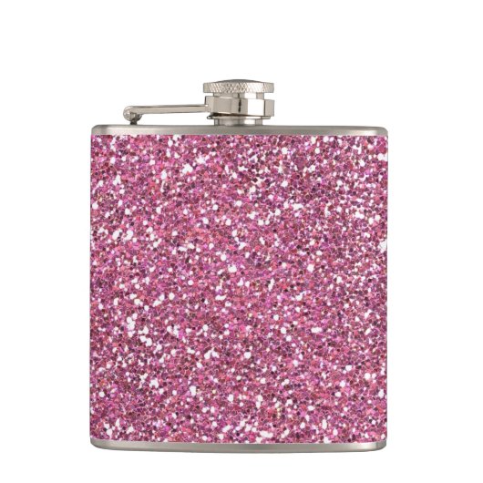 Glittery Shiny Pink Glitters Heupfles (Voorkant)