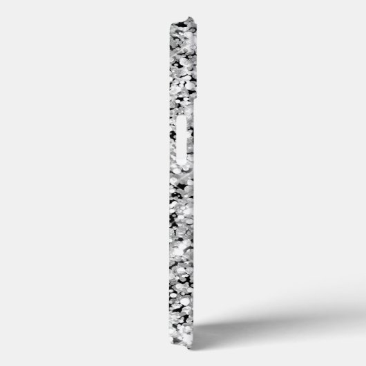 Glittery Silver en Black Girly Signature Case-Mate iPhone Case (Achterkant / Rechts)
