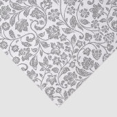 Glittery Silver Floral over White Tissuepapier (Detail)