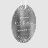 Glittery Silver Foil 50th Birthday Ornament (voorkant)
