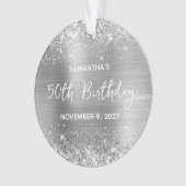 Glittery Silver Foil 50th Birthday Ornament (voorkant)