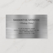 Glittery Silver Foil Fancy Monogram Visitekaartje (Achterkant)